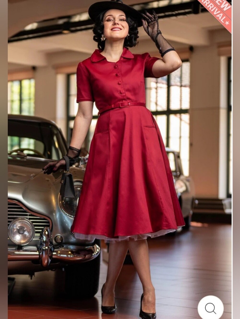 NWT Dolly & Dotty Retro Swing Midi Shirt Dress UK 16